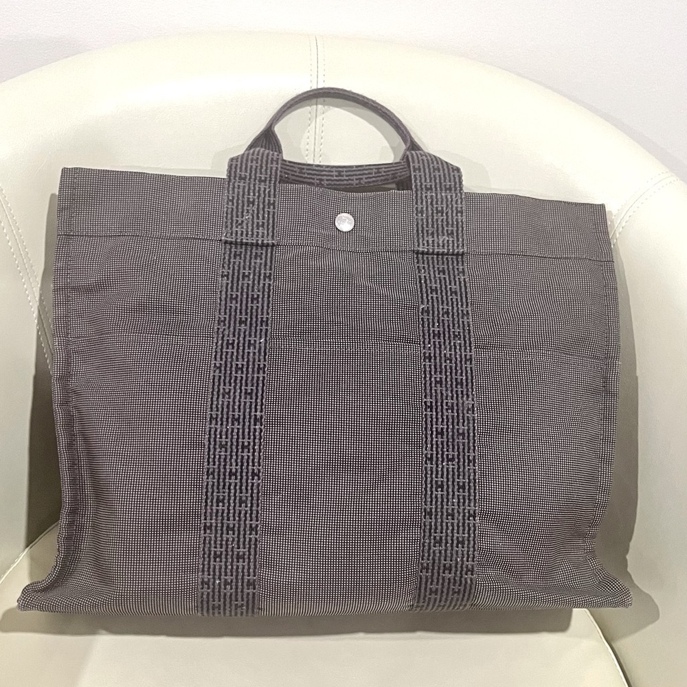 AUTHENTIC HERMES Canvas Fourre Tout Large Tote Bag
